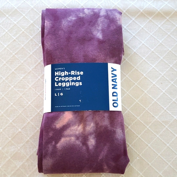 Old Navy High-Rise Cropped Leggings - Mauve Tie-Dye - Picture 3 of 6